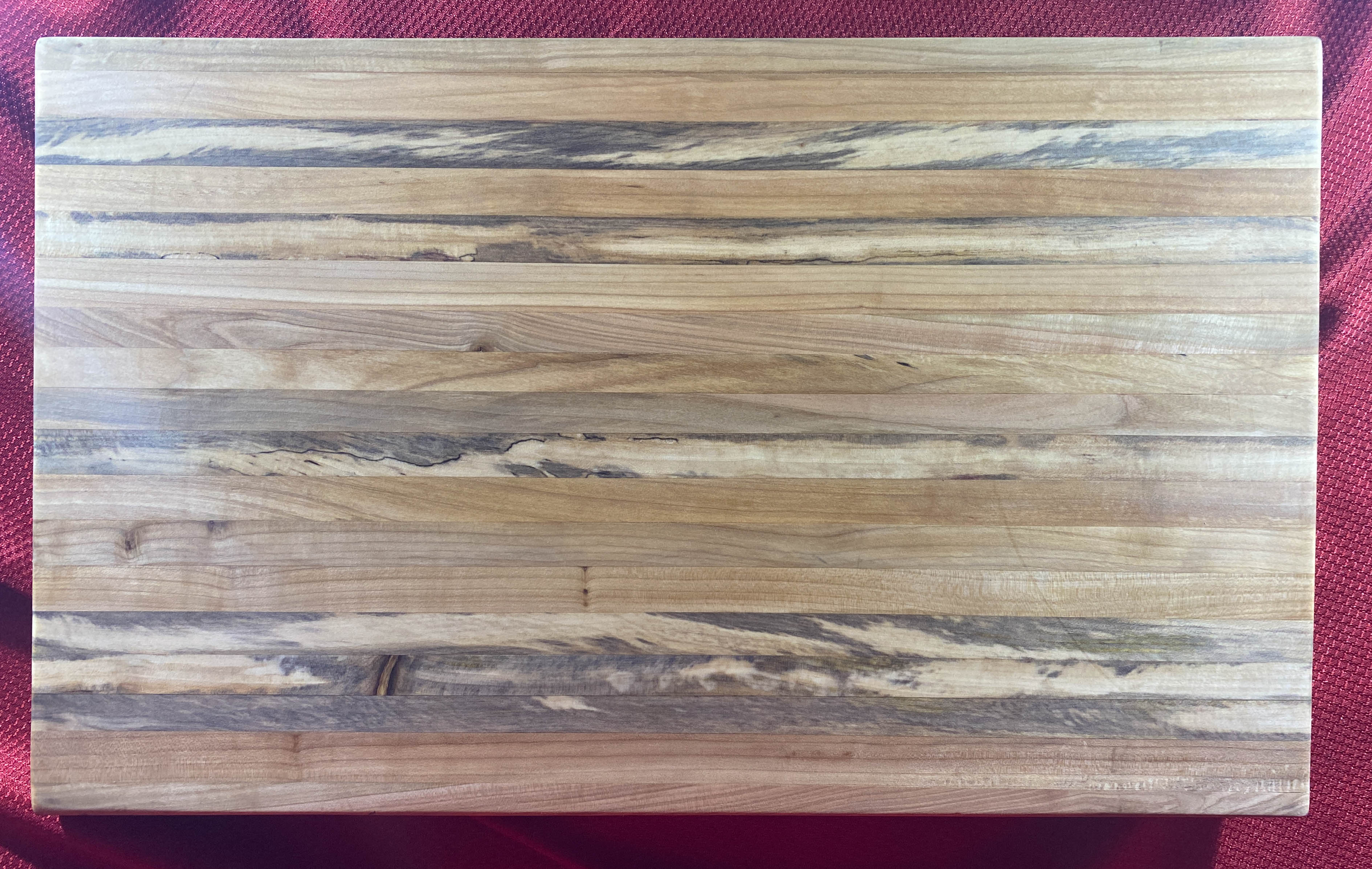 23x11 Wood Cutting Board Mahogany, Oak, Honey Locust, Hard Wood Stripes  Excellent Joinery Handcrafted Cheese Display Board, Dessert Platter 