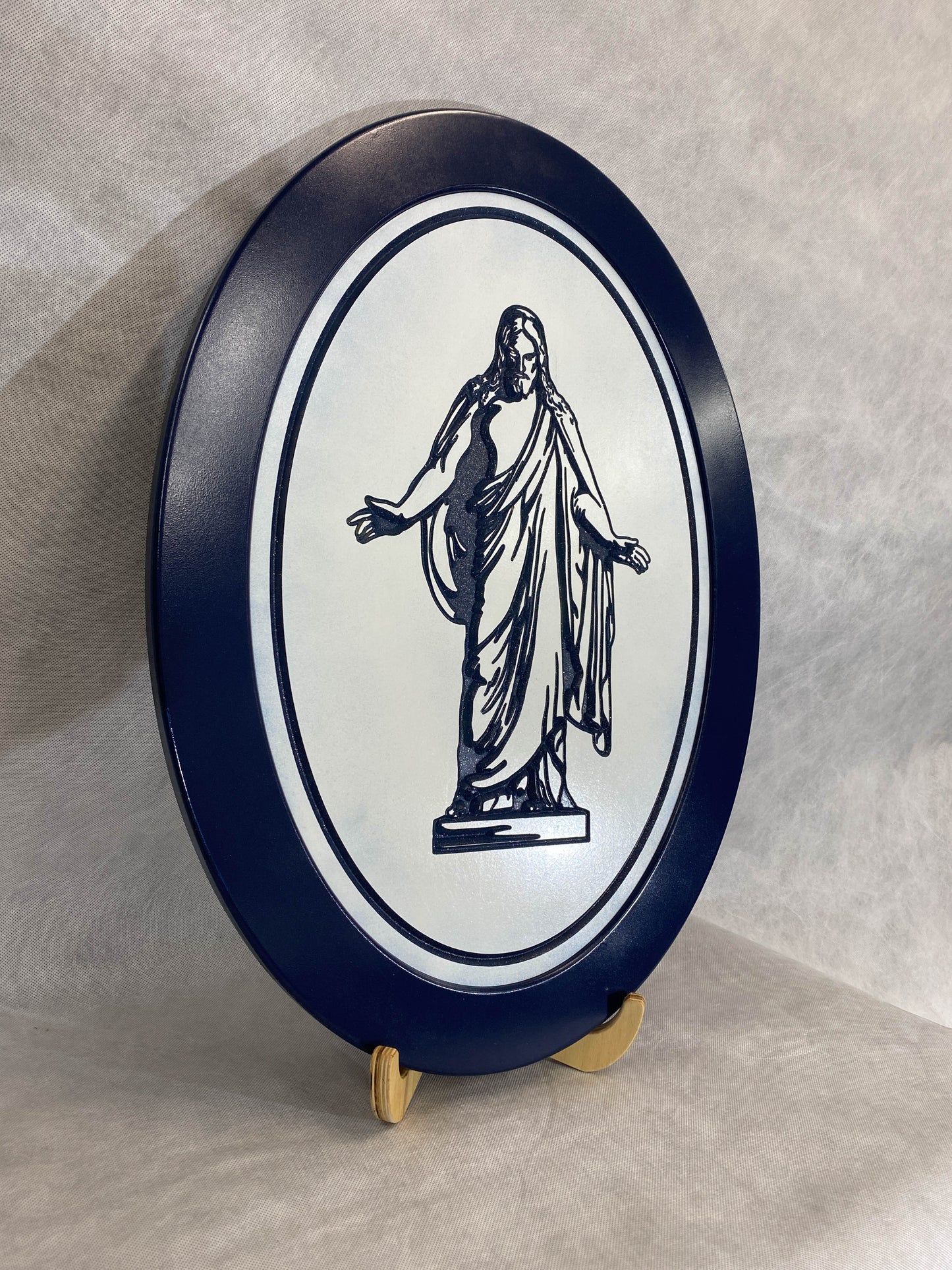 Christus Carving in Oval Frame