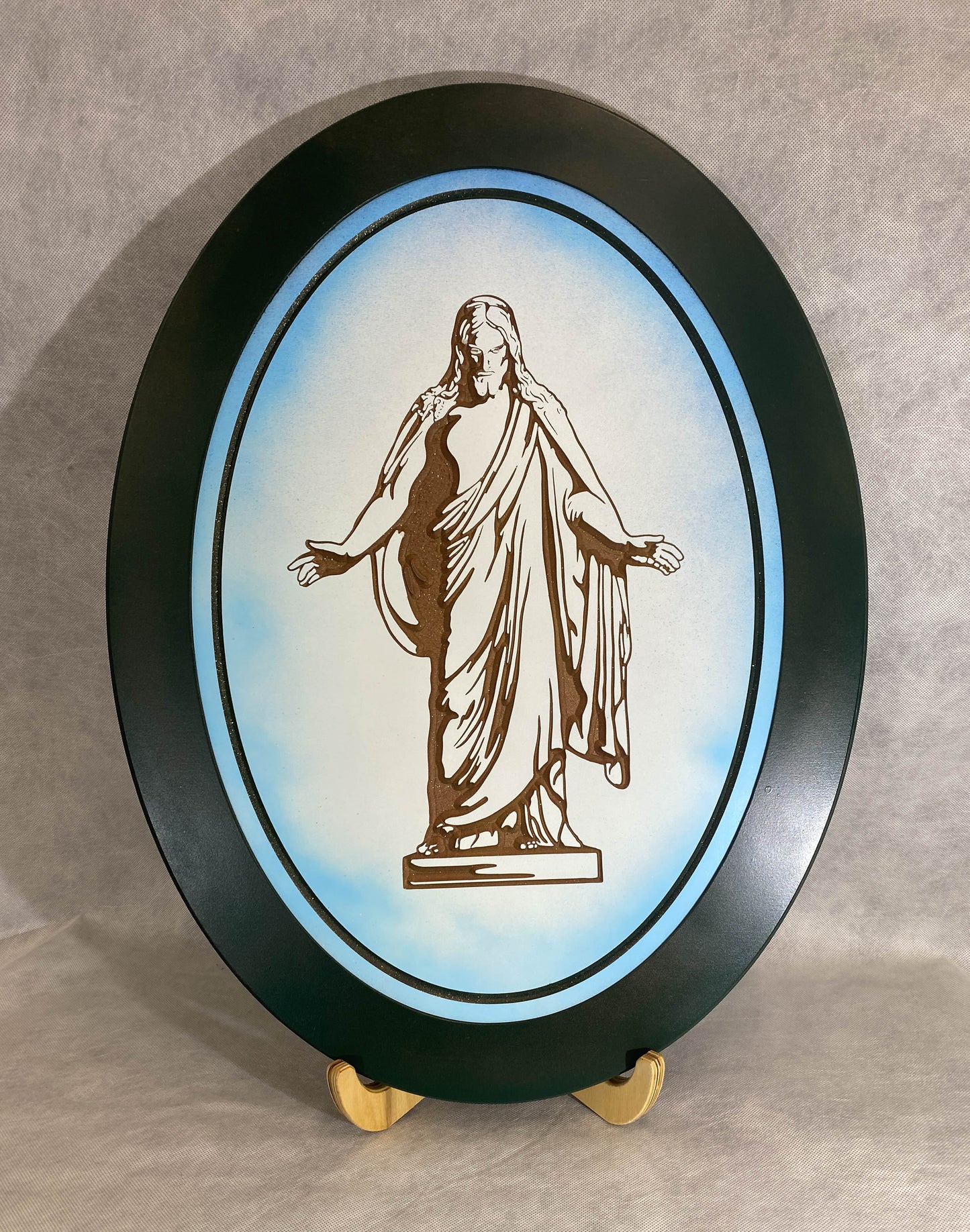 Christus Carving in Oval Frame