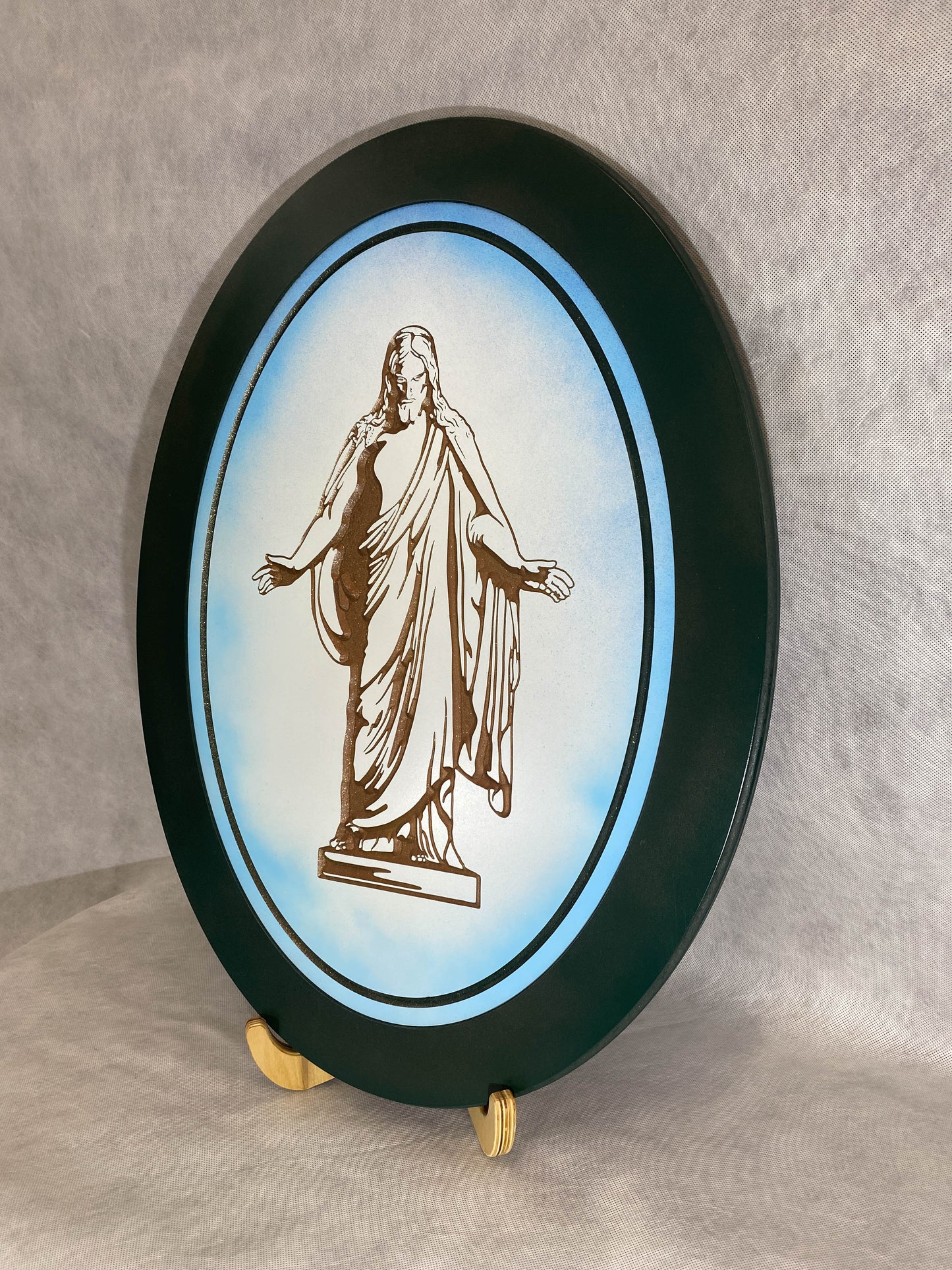 Christus Carving in Oval Frame