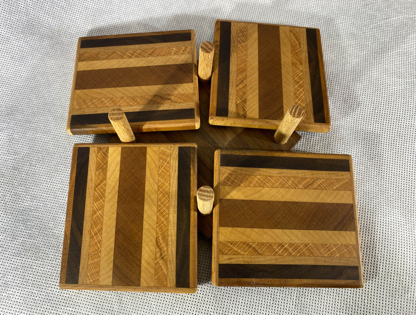 End grain Hardwood Coaster Set