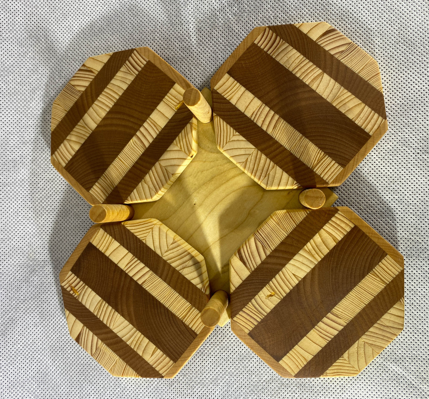 Octagonal End grain Coaster Set