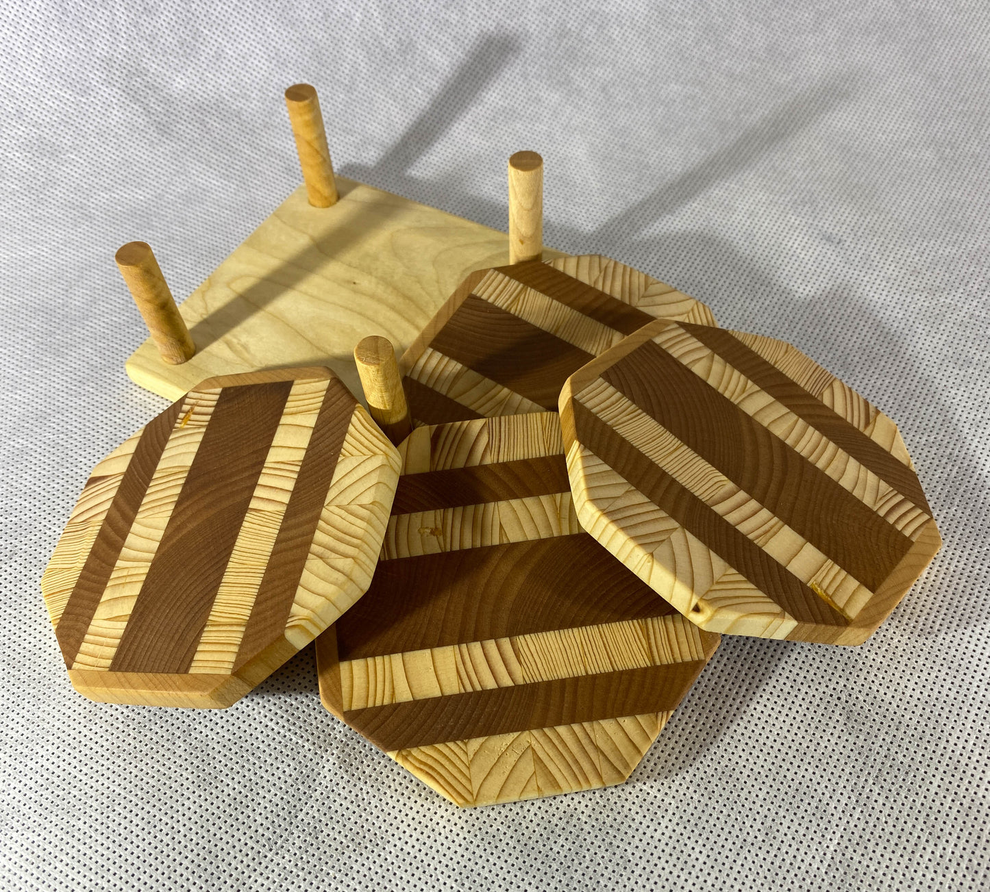 Octagonal End grain Coaster Set