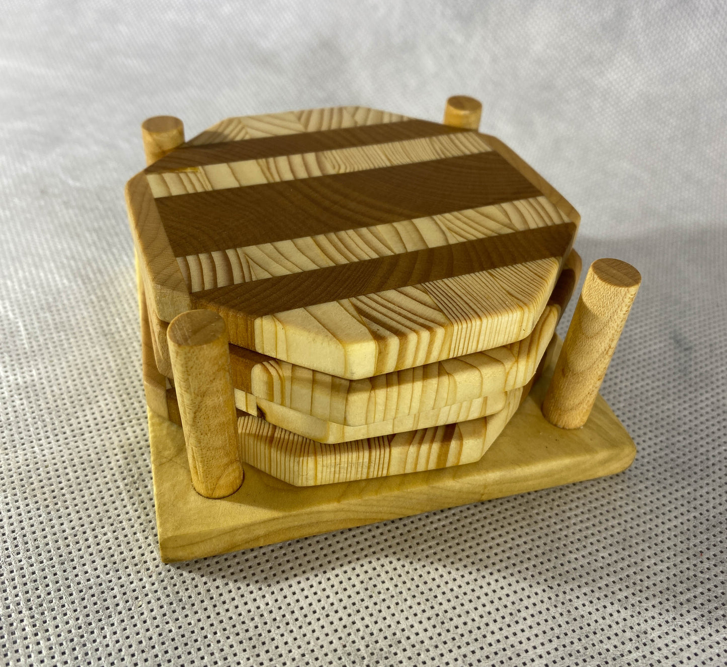 Octagonal End grain Coaster Set