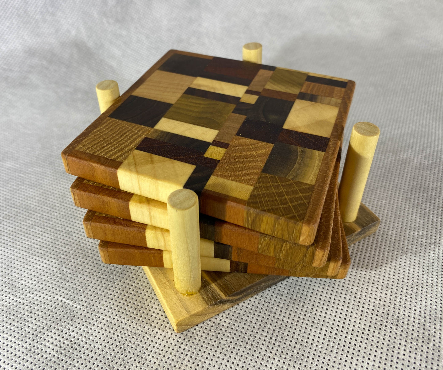 Chaos Pattern End grain Coaster Set