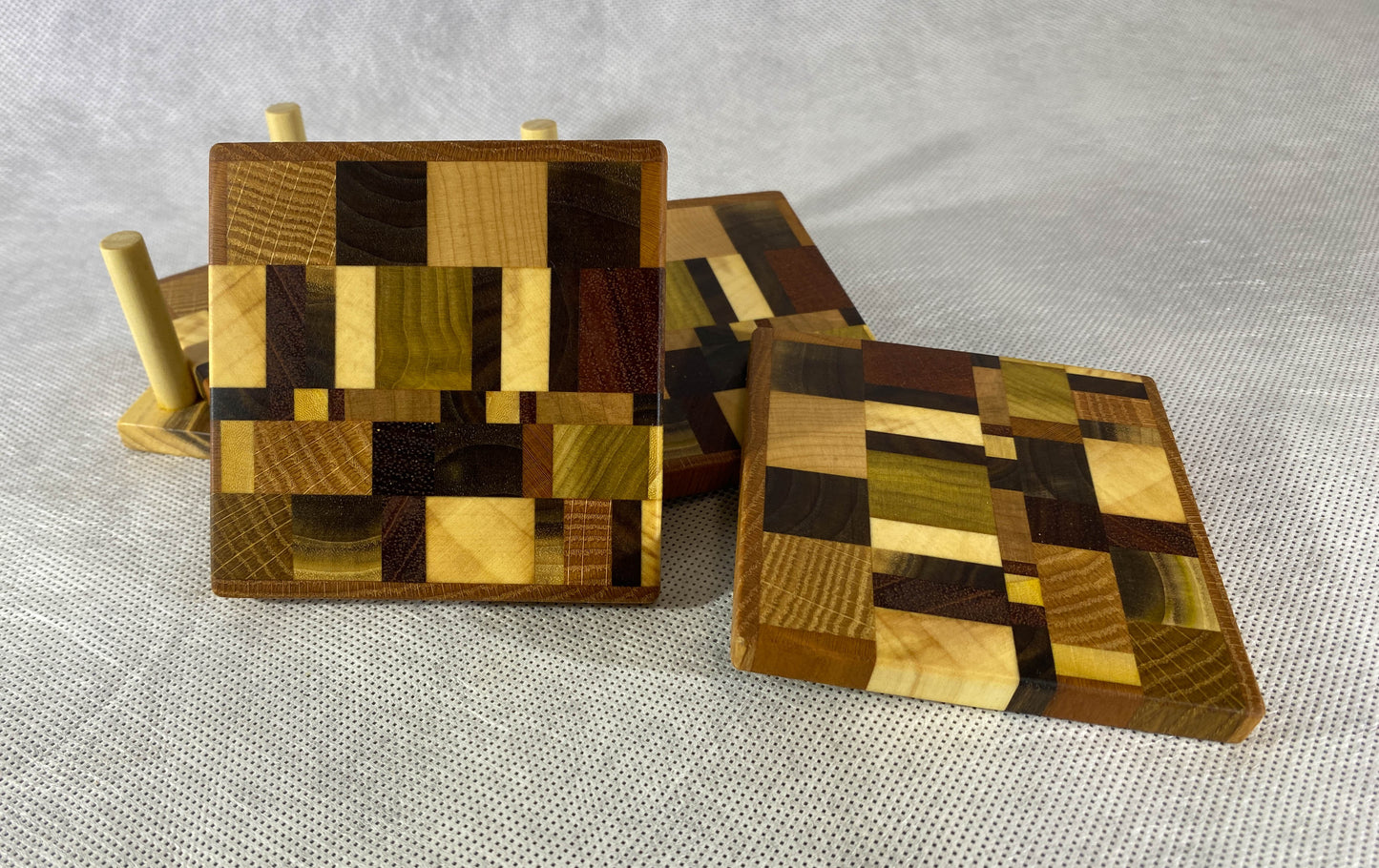 Chaos Pattern End grain Coaster Set