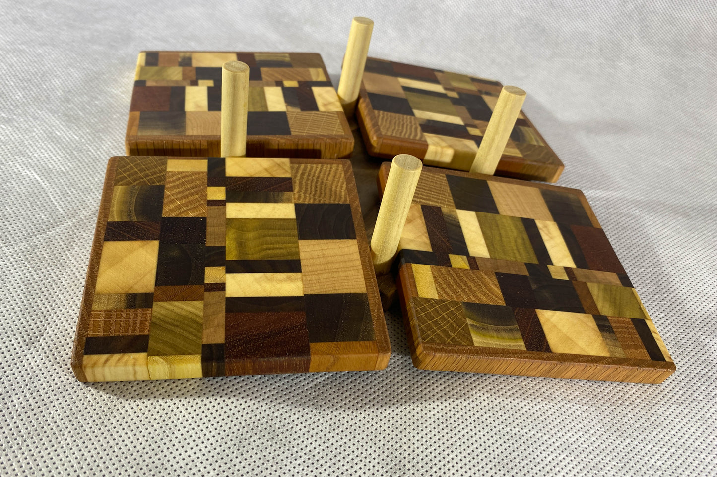 Chaos Pattern End grain Coaster Set