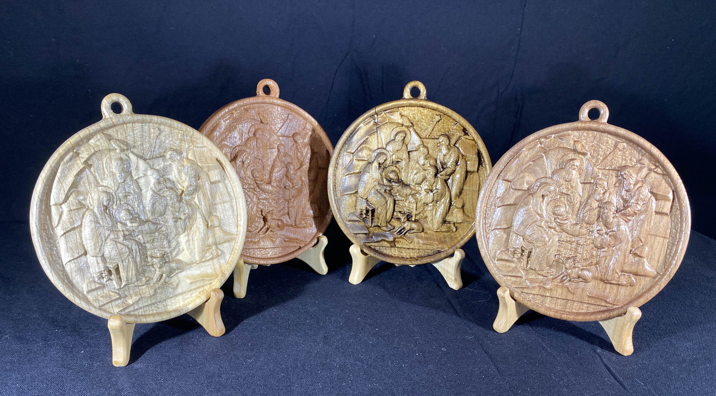 Deluxe 5" Carved 3D Nativity Medallion