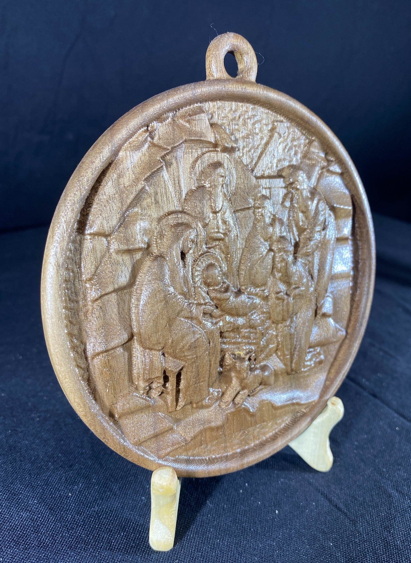 Deluxe 5" Carved 3D Nativity Medallion