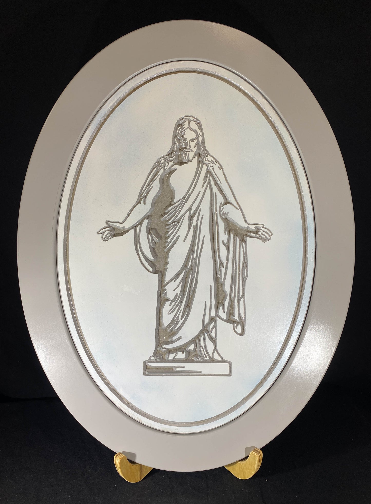 Christus Carving in Oval Frame