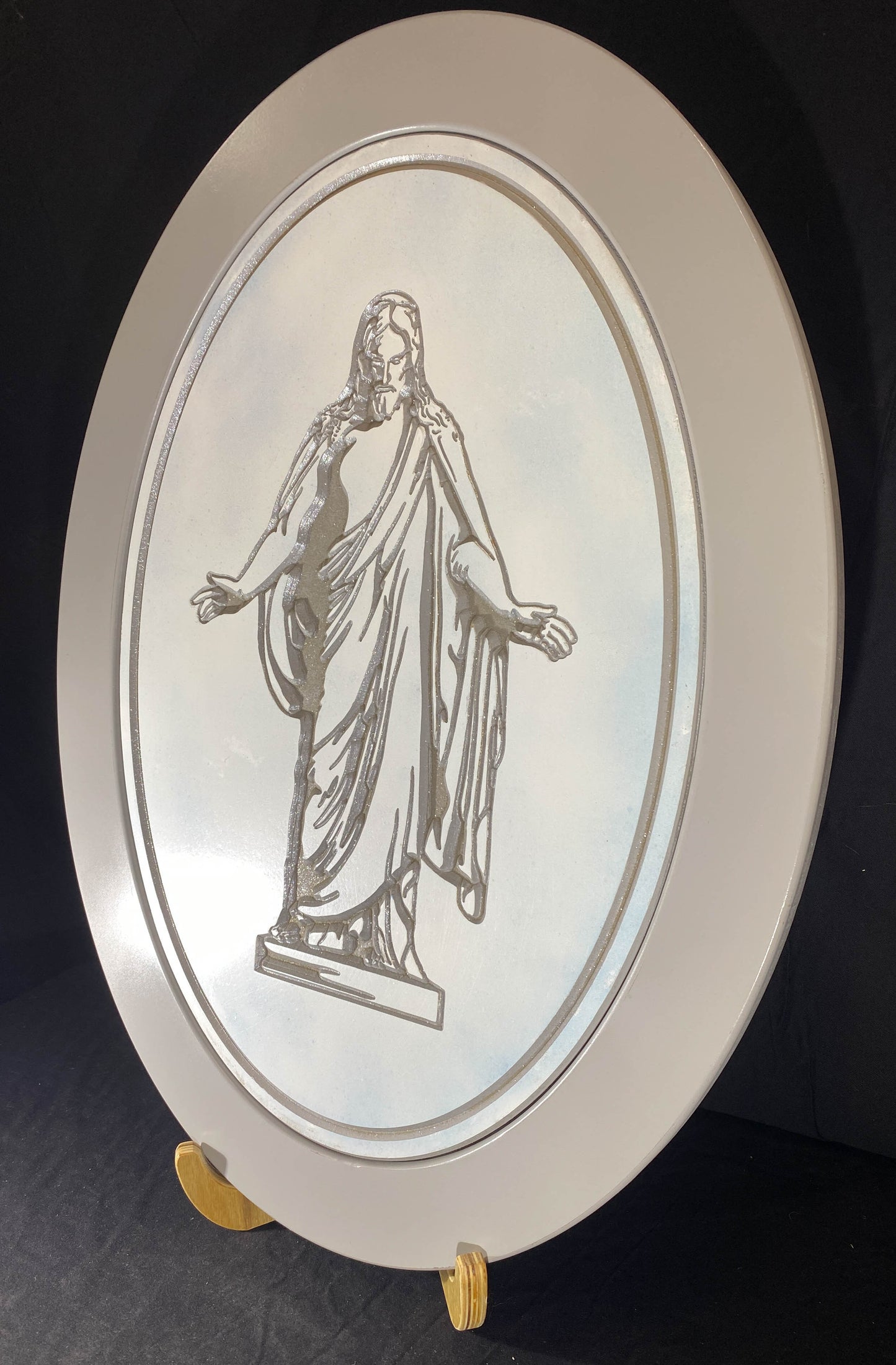 Christus Carving in Oval Frame