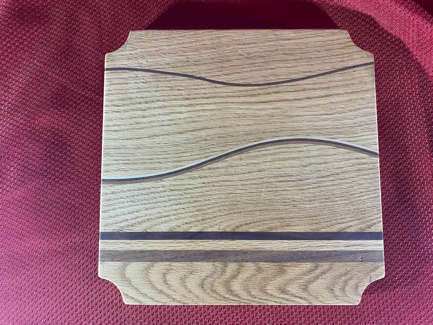 Decorative Oak and Walnut Cheese Board