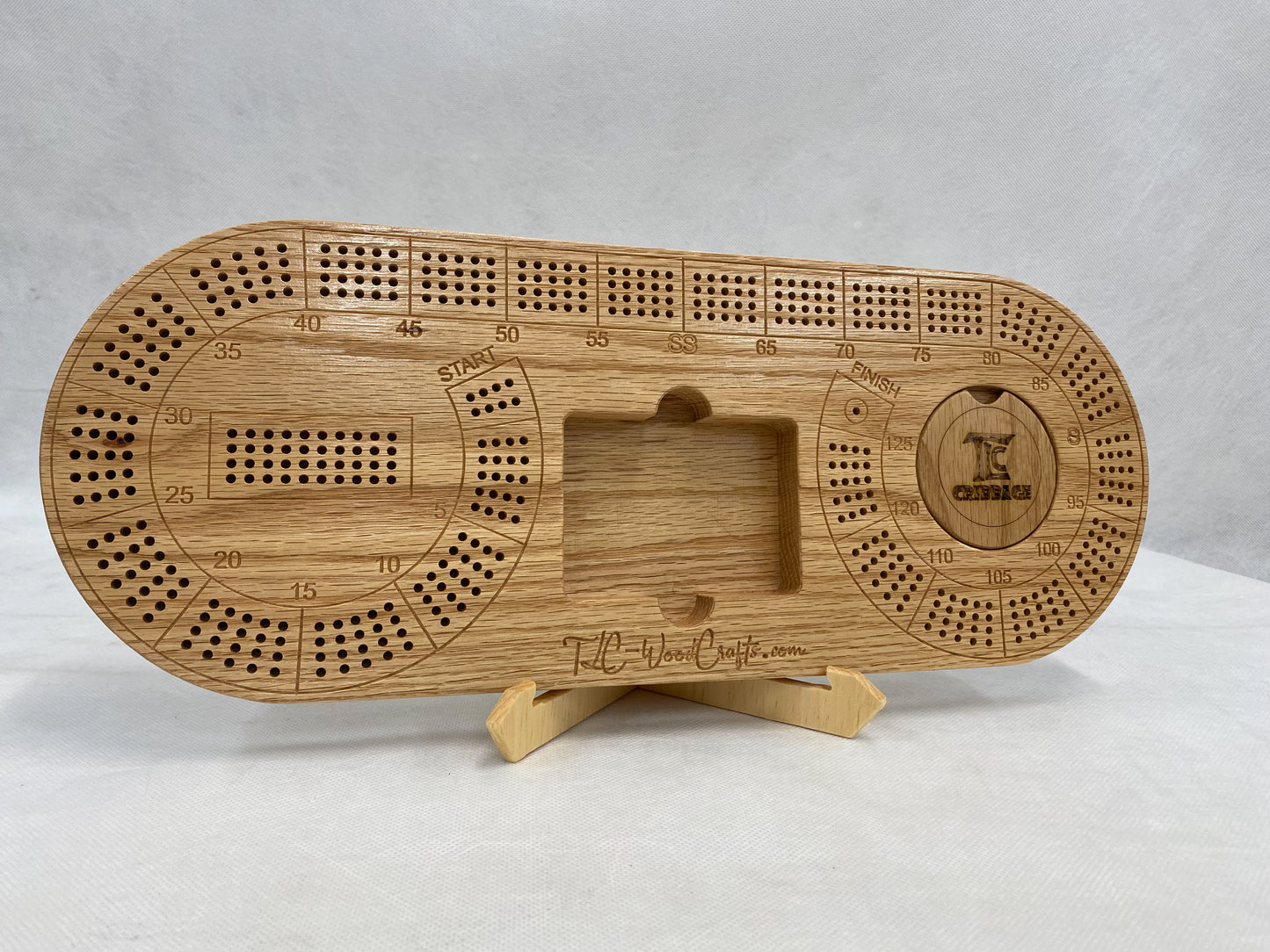 Deluxe four player cribbage board